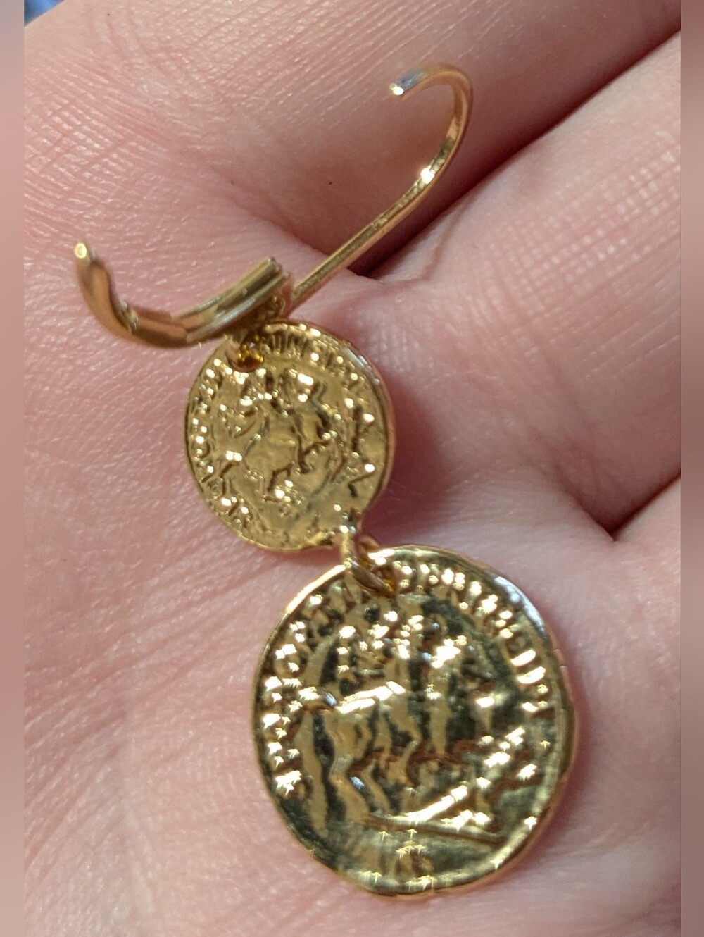 Moda Al Massimo 18K Gold Over Bronze Coin Drop Earrings